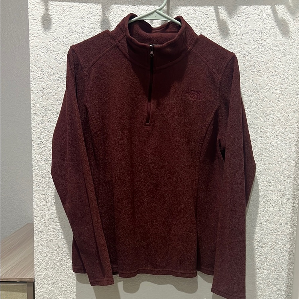 Women’s North Face Maroon Quarter-Zip Fleece | Size L